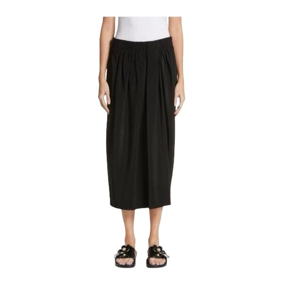 MARC JACOBS Black Maxi Skirt Wrap Elastic Waist Pleated Minimalist Luxury 10 NWT - Picture 1 of 9